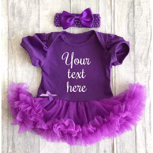 BABY GIRL PURPLE PERSONALISE TUTU ROMPER CUSTOMISE Halloween Dress Newborn Gift