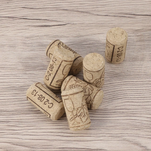 100 piezas Tapón de vino de corcho reutilizable Botella de vino de bambú Corchos