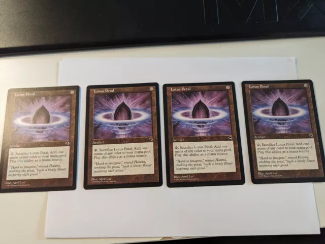 Lotus Petal Lot 4 Carte Magic Playset  Edition Tempest Mtg