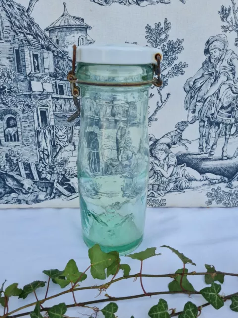 Ancienne Bouteille Conserve En Verre Publicitaire La Lorraine Porcelaine