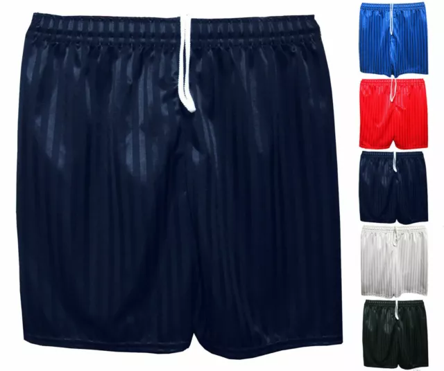 Unisex Girls Boys Kids Childrens School Sports PE Shadow Stripe Football Shorts