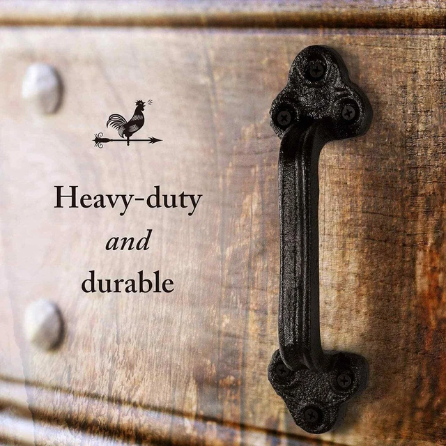 Heavy Duty Barn Black Rustic Cast Iron Door Handle