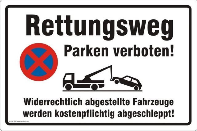 Parkplatzverbotsschilder (Parken verboten) schwarz als Aufkleber LO-PA