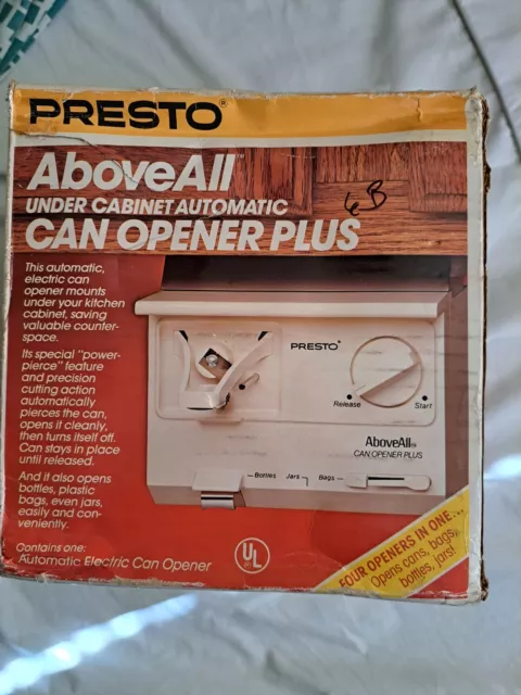 PRESTO ABOVE ALL Automatic Under Cabinet Can Opener Plus 05600 Space Saver  Works $19.99 - PicClick