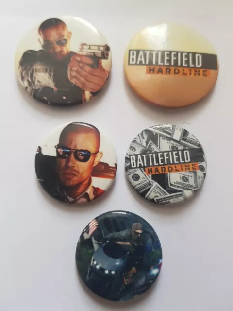 5 X Battlefield Hardline Pin Badges