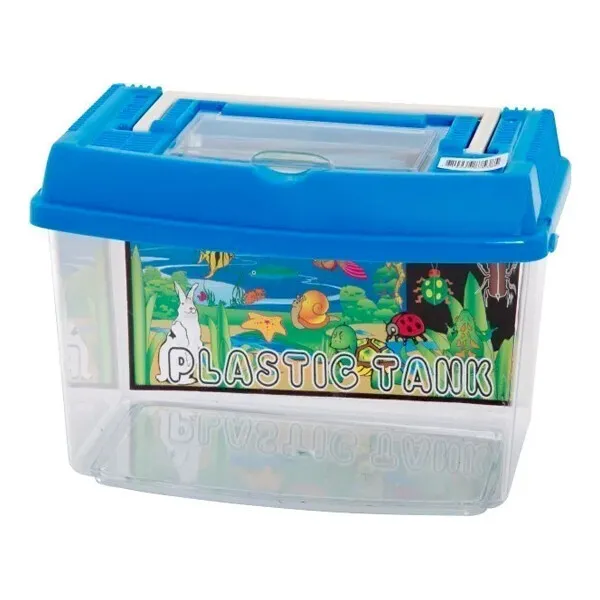 Plastic Fish/Bug Aquarium Tank Insect Box Container 21cm 4.5L w/Lid Assorted M