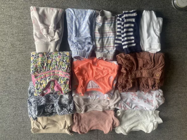 Bundle of Baby Girls Clothes Age 03 to 06 Months. Collection Of  15 Items