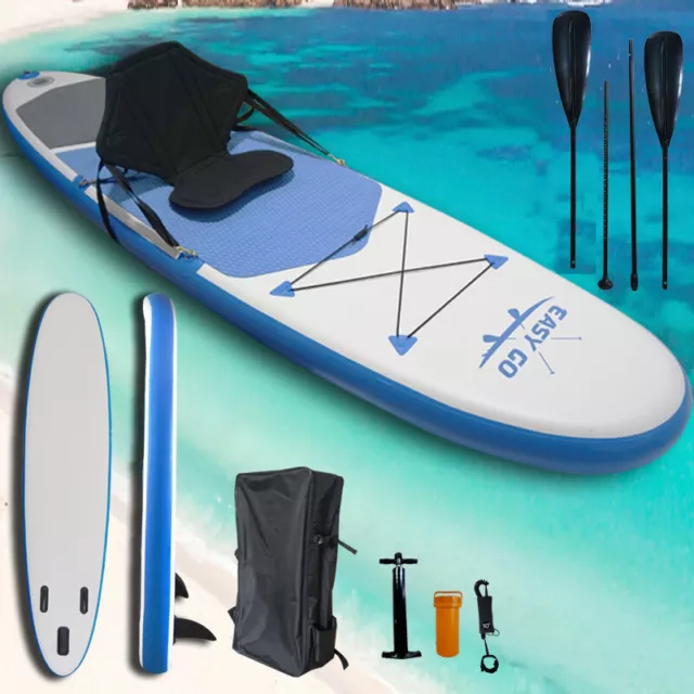 Easy Go Blue Inflatable Stand Up Paddle Board Sup Surfboard 120" Kayak Seat