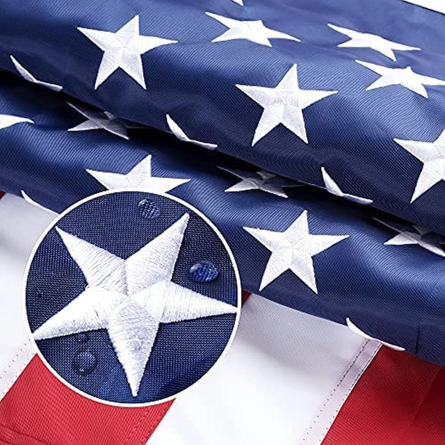 American USA US Flag Embroidered Grommets 12x18 2x3 3x5 4x6 5x8 6x10 8x12 10x15