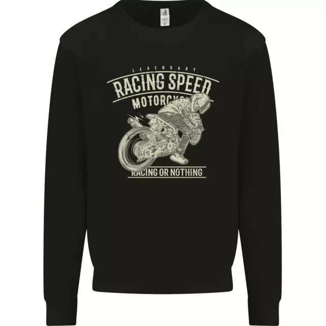 Motorcycle Racing Biker Skull Motorbike Kids Sweatshirt Jumper