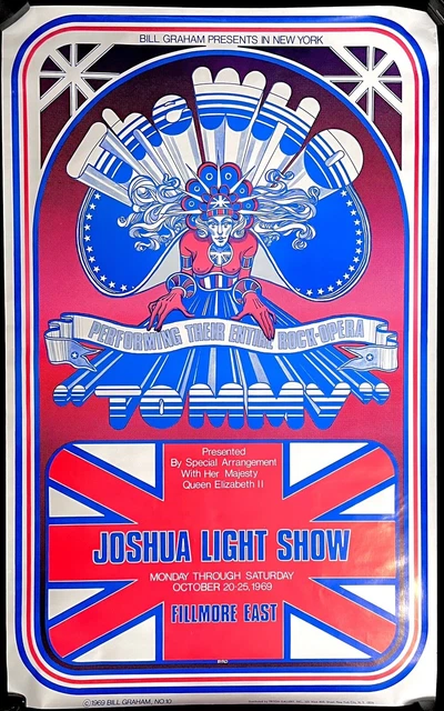 THE WHO 1969 TOMMY / THE FILLMORE EAST 2nd PRINTING POSTER / KEITH MOON