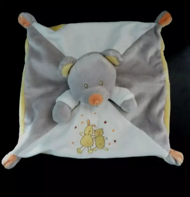 *. DOUDOU PLAT VETIR GEMO OURS gris blanc jaune orange lapin ours étoile NEUF*