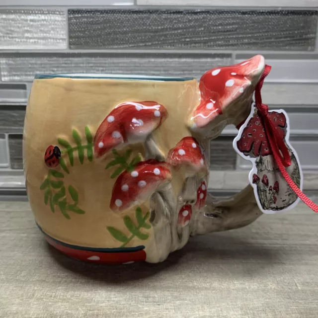 Blue Sky Clayworks Mushroom Red Toadstool Coffee Mug By Heather Goldminc