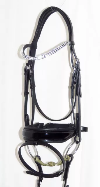 FSS FREEWAY Crystal BLING Curve U MonoCrown CUT BACK AWAY SHAPED PATENT BRIDLE 2