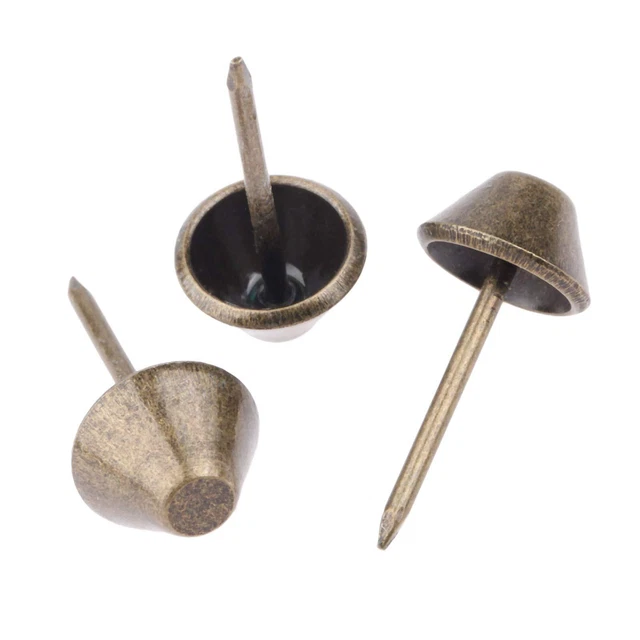 100Pcs Iron 0.43&quote;x0.67&quote; Vintage Style Flat Upholstery Nails Studs
