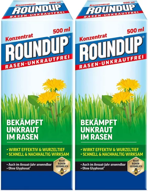 2 x Désherbant  Roundup Herbicide pelouse jardin mauvaise herbe gazon 500 ml