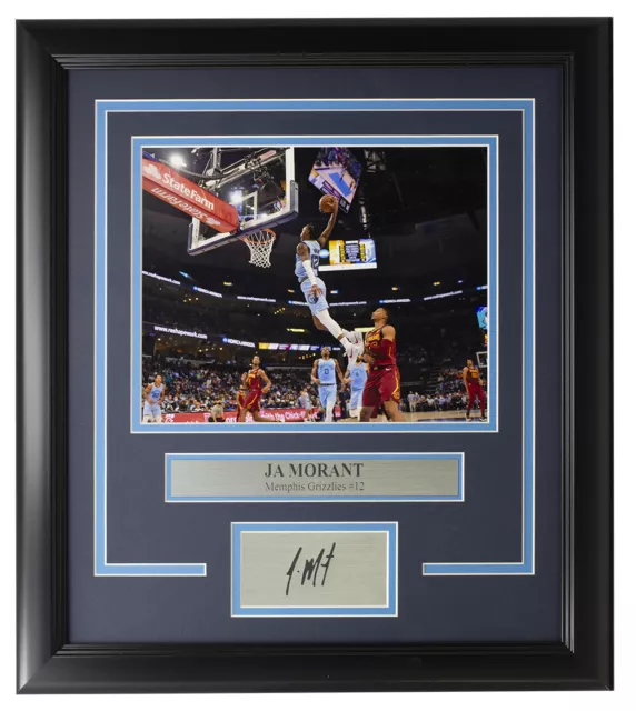 Ja Morant Eingerahmt 8x10 Memphis Grizzlies Dunk Foto W / Laser Graviert