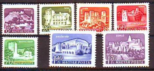 HUNGARY - 1960. Castles set on coloured paper - MNH