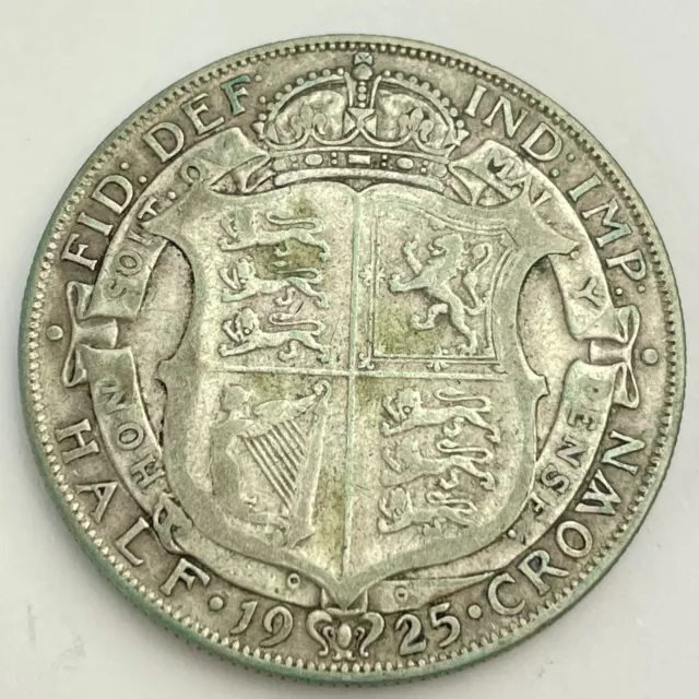 Great Britain George V 1925 Silver Half Crown Good Lustre Coin