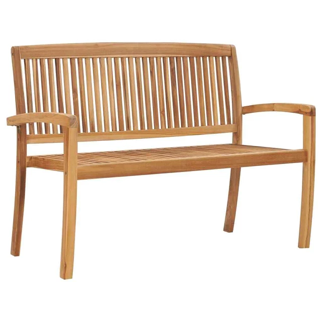 Bois de Teck Solide Banc de Jardin Empilable Extérieur Multi-taille vidaXL