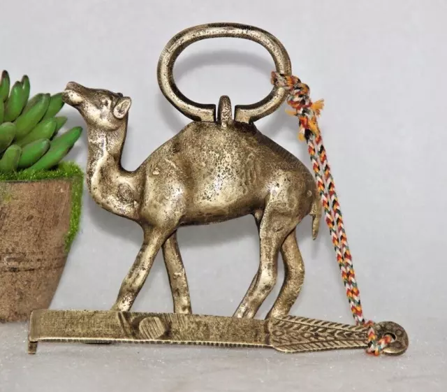 Laiton Antique Camel Verrou Et Clé, Maison Sécurité Coussin Clés , Décor Maison
