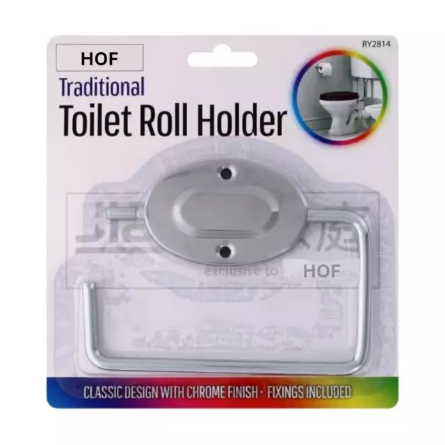 Toilet Roll Holder Chrome Finish Wall Mounted Metallic Toilet Paper Holder Roll