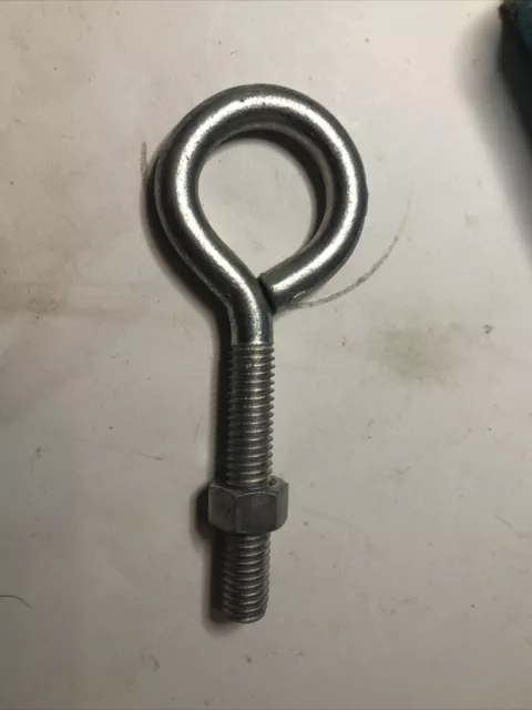 NOS National Zinc Plated Eye Bolts with Nuts 3/8-16 x 4-Inch Box Of 10.