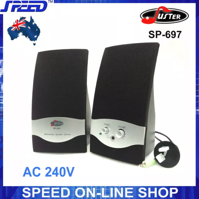 Juster SP-697 2.0 Speakers (240V Powered) for Desktop PC, MP3, iPod/iPad/iPhone