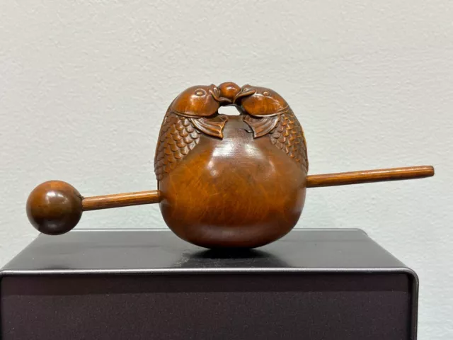 China Boxwood Wood Hand-carved Wooden Fish Temple block Percussion Instrument
