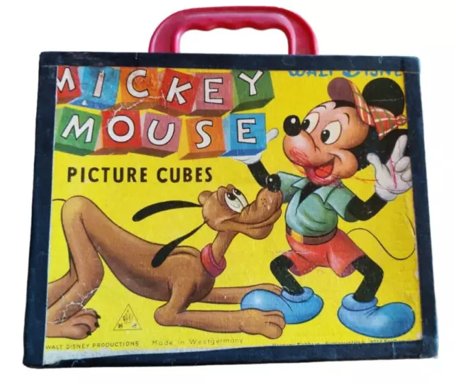 Disney Mickey Mouse Picture Cubes 50er Jahre, stark gebraucht 99% vollständig