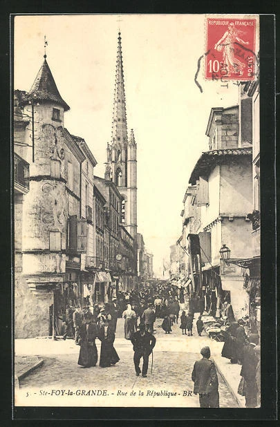 CPA Sainte-Foy-la-Grande, Rue de la République 1912