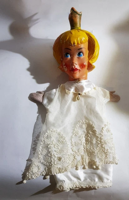 Marionnette à Main Vintage – Le Roi – Théâtre Guignol – 33 Cm