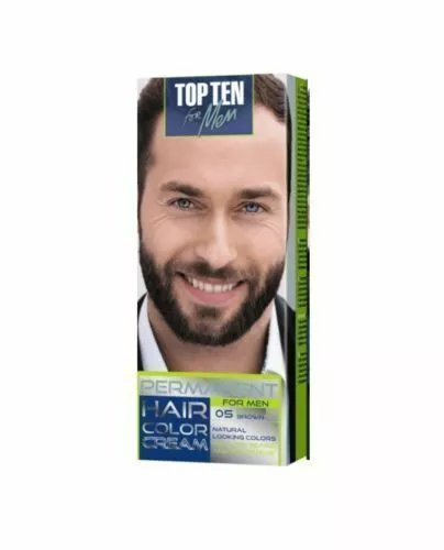 HOMBRE Crema PERMANENTE 05 MARRÓN Cabello - Barba - Bigote Tinte Cubredor...