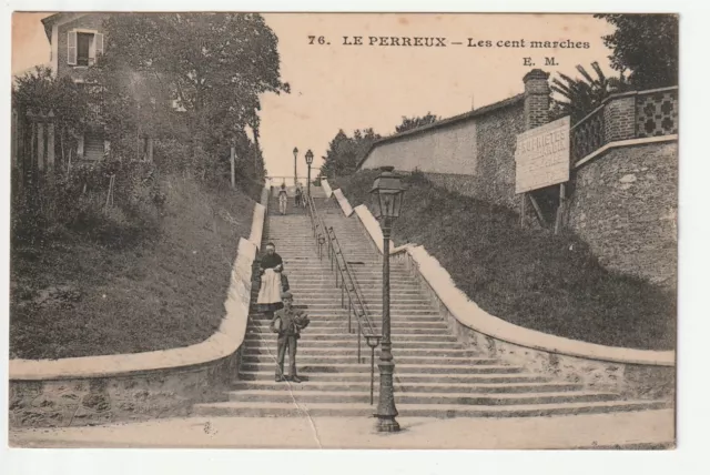 LE PERREUX - Val de Marne - CPA 94 - les cent Marches