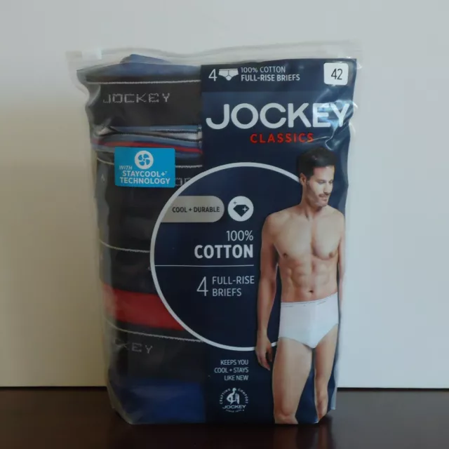 Men's Jockey Underwear 4-pack Classic Knit Full-Rise Briefs/Blue