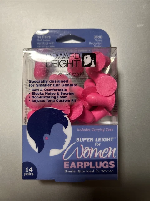 Howard Leight Super Leight Earplugs for Women Foam, (14) Pairs #R-01757