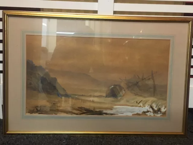 Antique Watercolour Signed Seymour (19th/20th Century) Study Of A Sailing Vessel