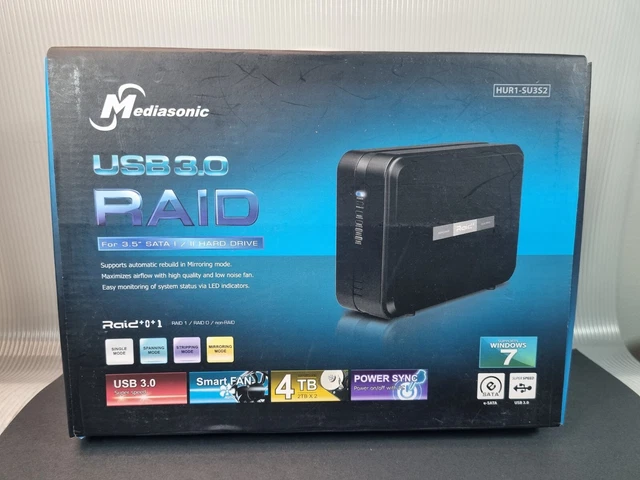 Mediasonic Router MEDIASONIC HUR1-SU3S2 2-BAY RAID 0/1/Single USB 3.0/eSATA 3.5