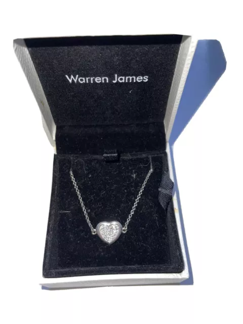 Silver Open Heart Necklace | Warren James
