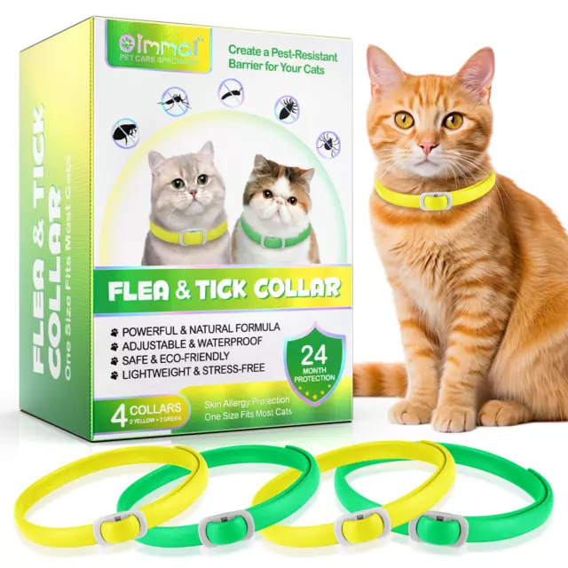 24 Month Protection Pet Cat Kitty Adjustable Anti Flea and Tick Collar for Cats