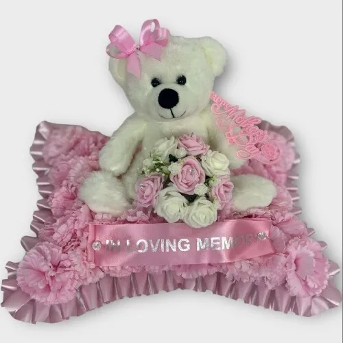 Mother's Day Pillow teddy Child Artificial Funeral Flowers Wreath Memorial Grave