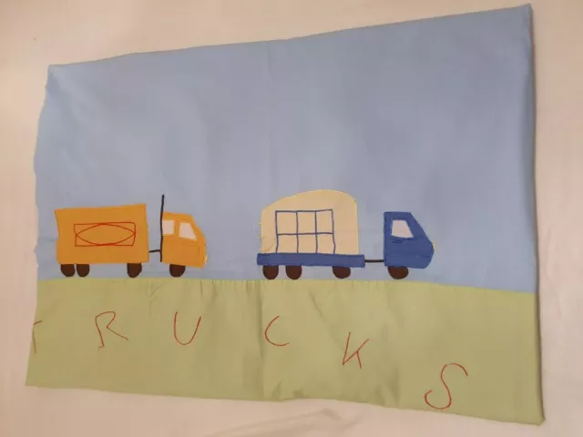 Juego de funda edredón de cama individual niños transporte vehículo aplique 2