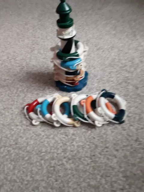 Set Of 6 Plus Extra Set Lighthouse Napkin Rings Home/Nautical Decoration