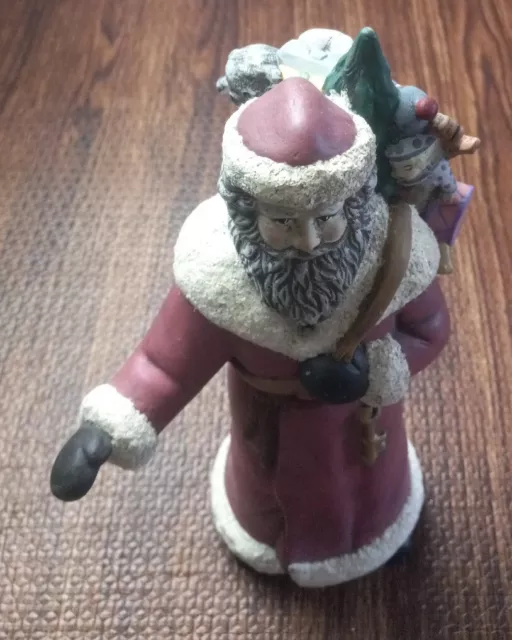 Old World Candlelight Too Pinckney, Mich Vintage Ceramic Christmas Santa 10"