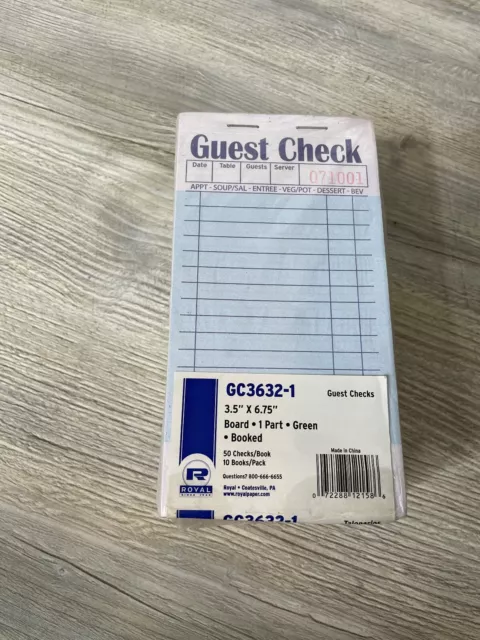 Guest Check Books Package Of 10 Book pack, 50 Checks Per Book