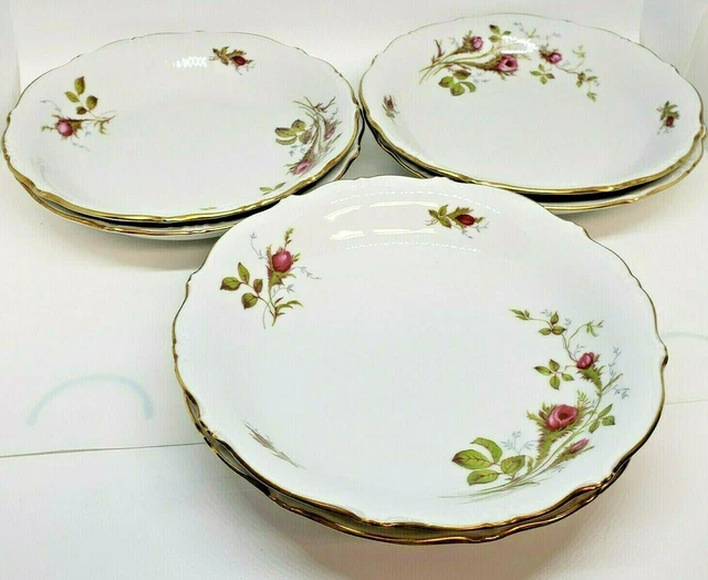 SET 6 Fine China Bowls W Eschenbach Briar Rose Vintage Bavaria Germany Gold Trim