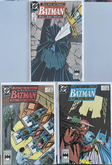 Batman #433-435 VF/NM (1989) "The Many Deaths of the Batman" Story Arc Lot of 3
