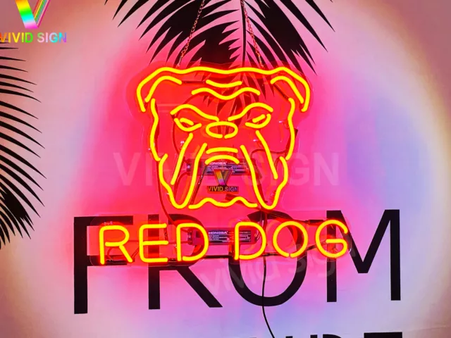 Red Dog Beer Acrylic 20"x16" Neon Light Sign Lamp Bar Pub Wall Decor Glass Party