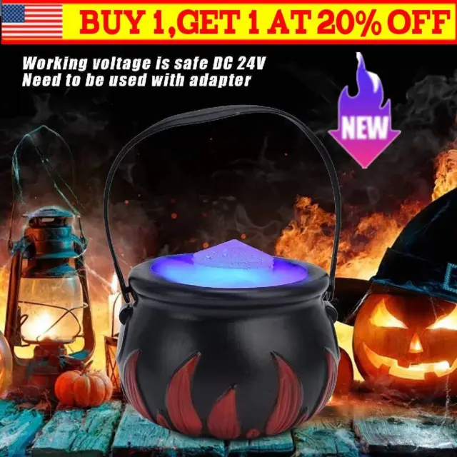 Halloween Witch Pot Smoke Machine Fogger Misting Cauldron Mist Maker Party Prop✨
