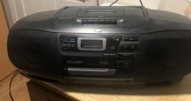 JVC RC-QW20 Boombox CD FM AM Radio Stereo Twin Cassette Tape Player  Recorder